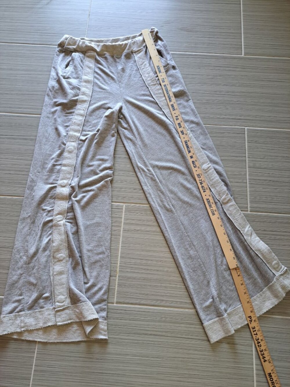 Free People Embers Wide-Leg Pants Heather Gray Women's XS Oversized Athleisure - Picture 12 of 12